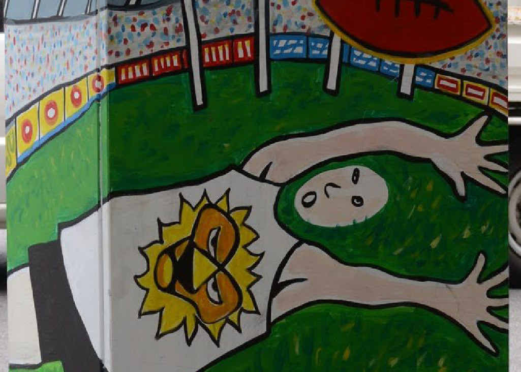 PUBLIC ART: One of the more than 1000 made-over traffic boxes in Brisbane. PUBLIC ART: One of the more than 1000 made-over traffic boxes in Brisbane.